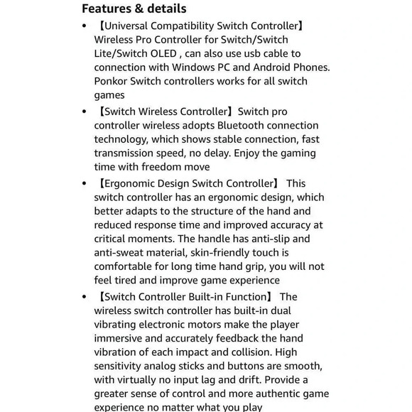 Switch Wireless‎ Pro Controller For Switch Switch Lite Switch OLED Wake-up Turbo - Picture 12 of 12